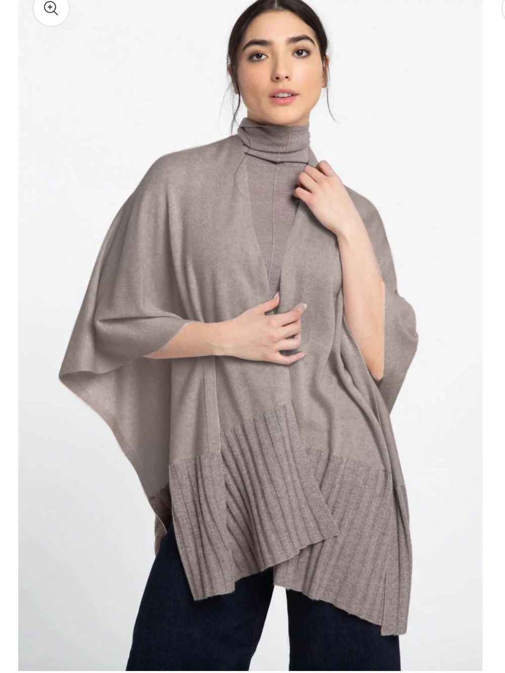 Kinross Cashmere Black Cashmere
Ruana Ribbed Shawl OS